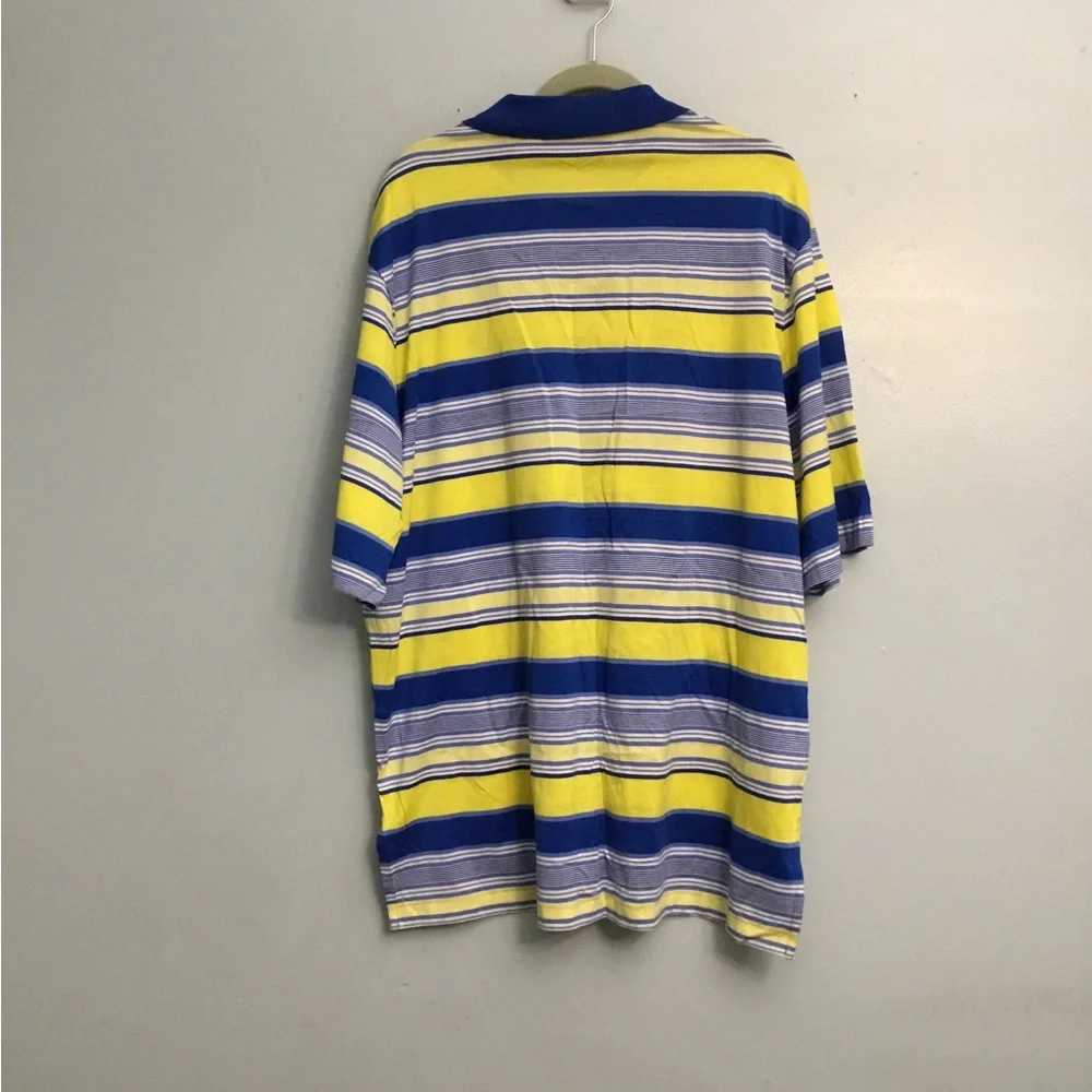 Ralph Lauren Men's Polo in Blue, Yellow, and White Stripes